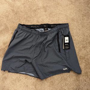 RVCA Yogger Shorts - 15" outseam Dark Blue Slate Pattern - New